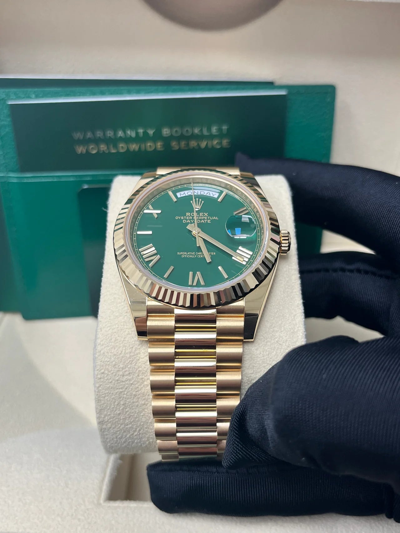 Day Date 40mm oro quadrante verde