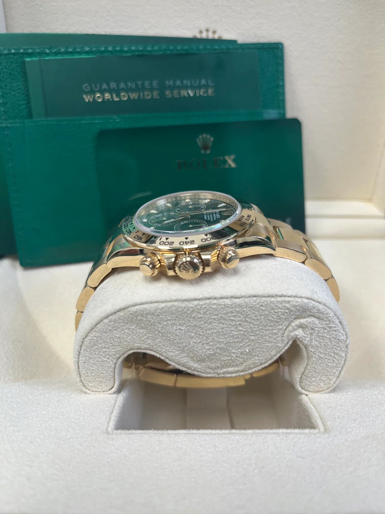 Daytona 40mm Oro Giallo Quadrante Verde