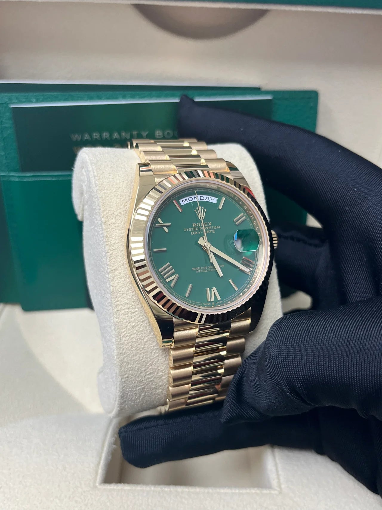 Day Date 40mm oro quadrante verde