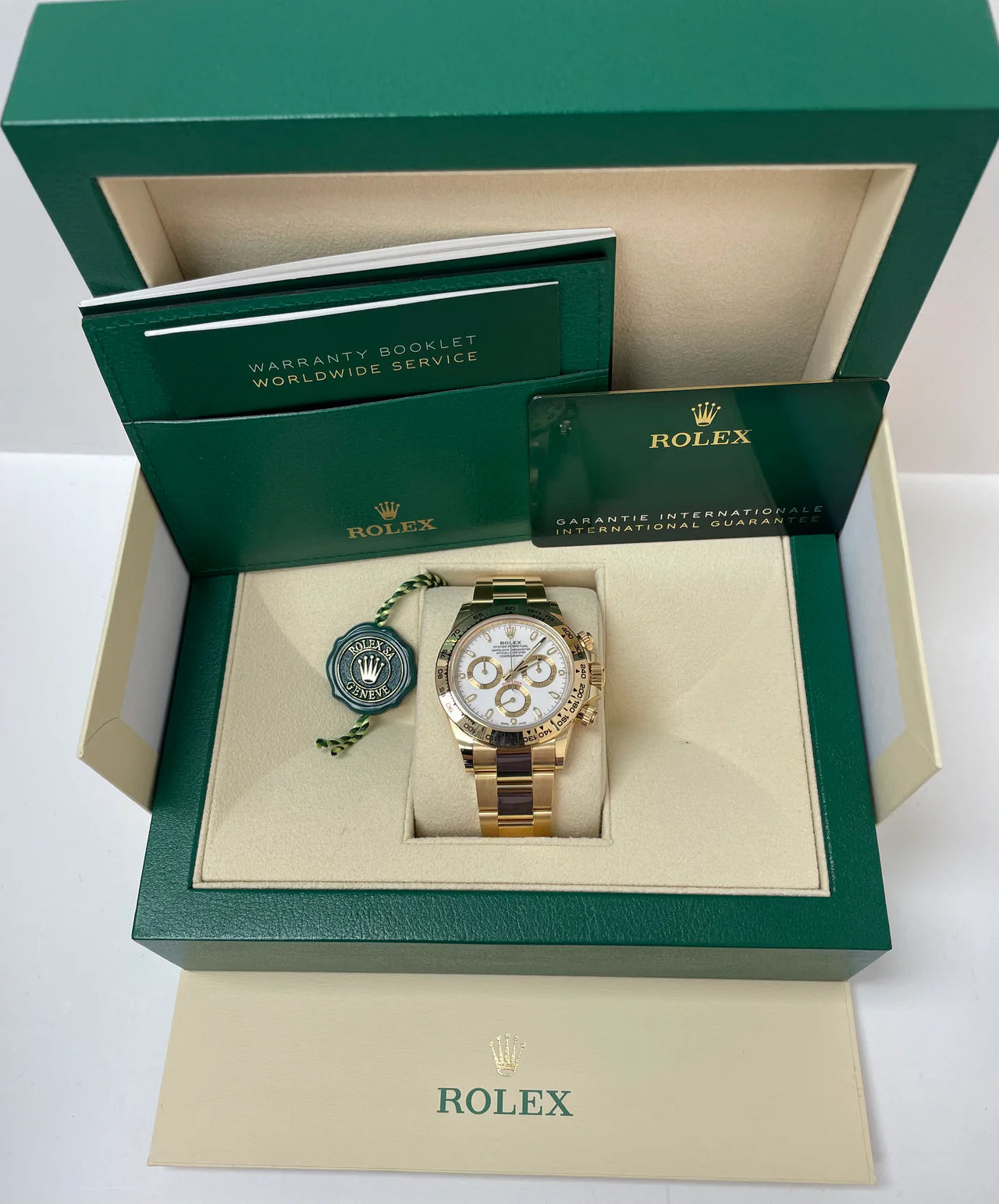 Daytona 40mm Oro giallo quadrante Bianco
