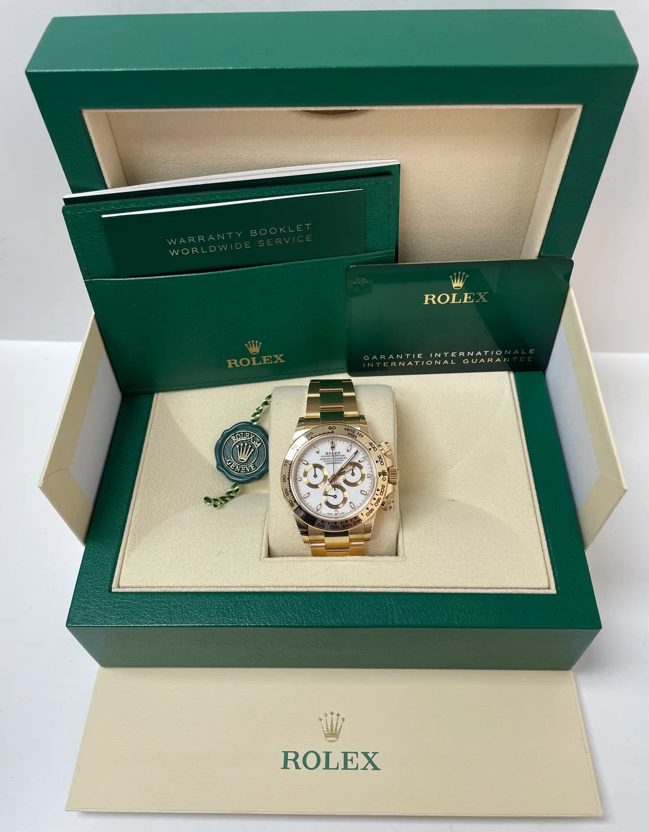 Daytona 40mm Oro giallo quadrante Bianco