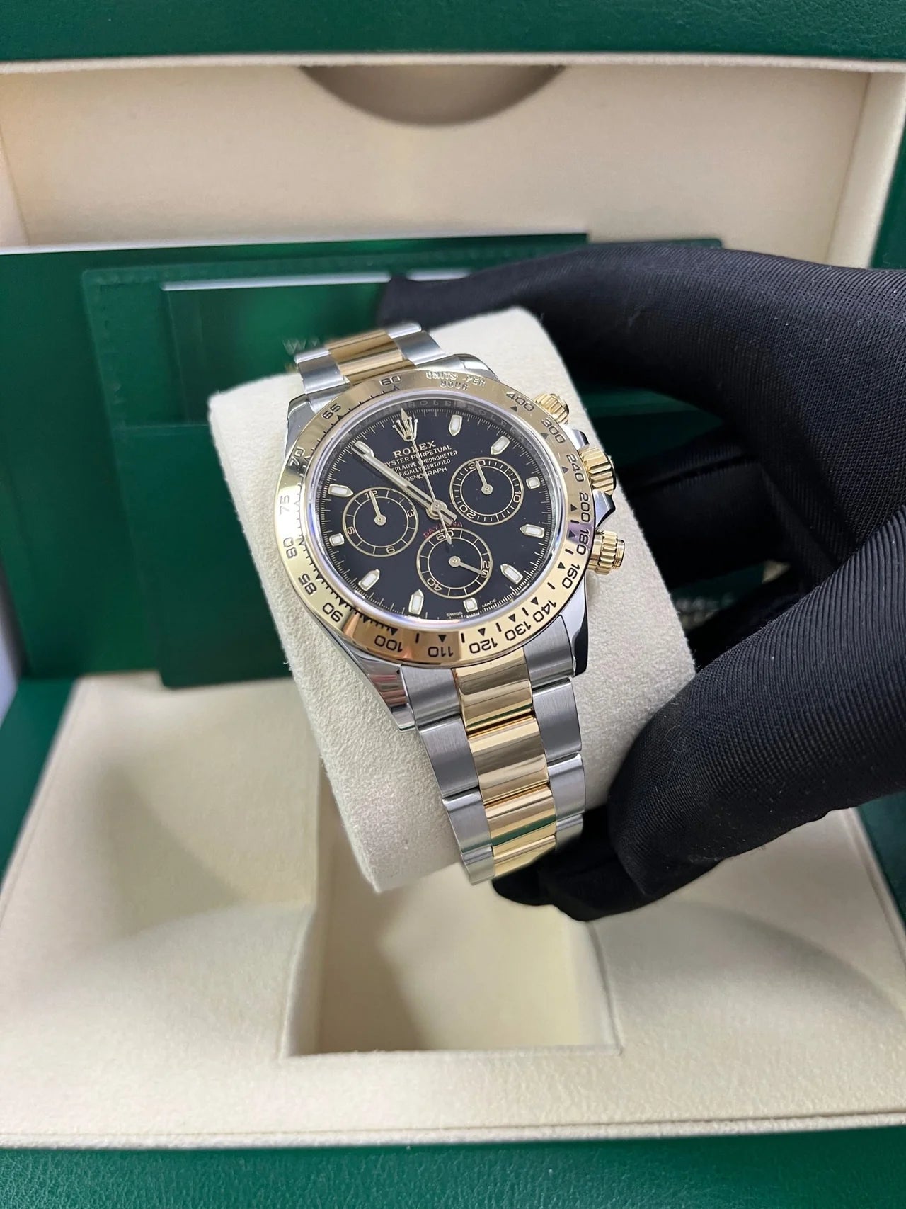 Daytona 40mm Acciaio e oro Nero