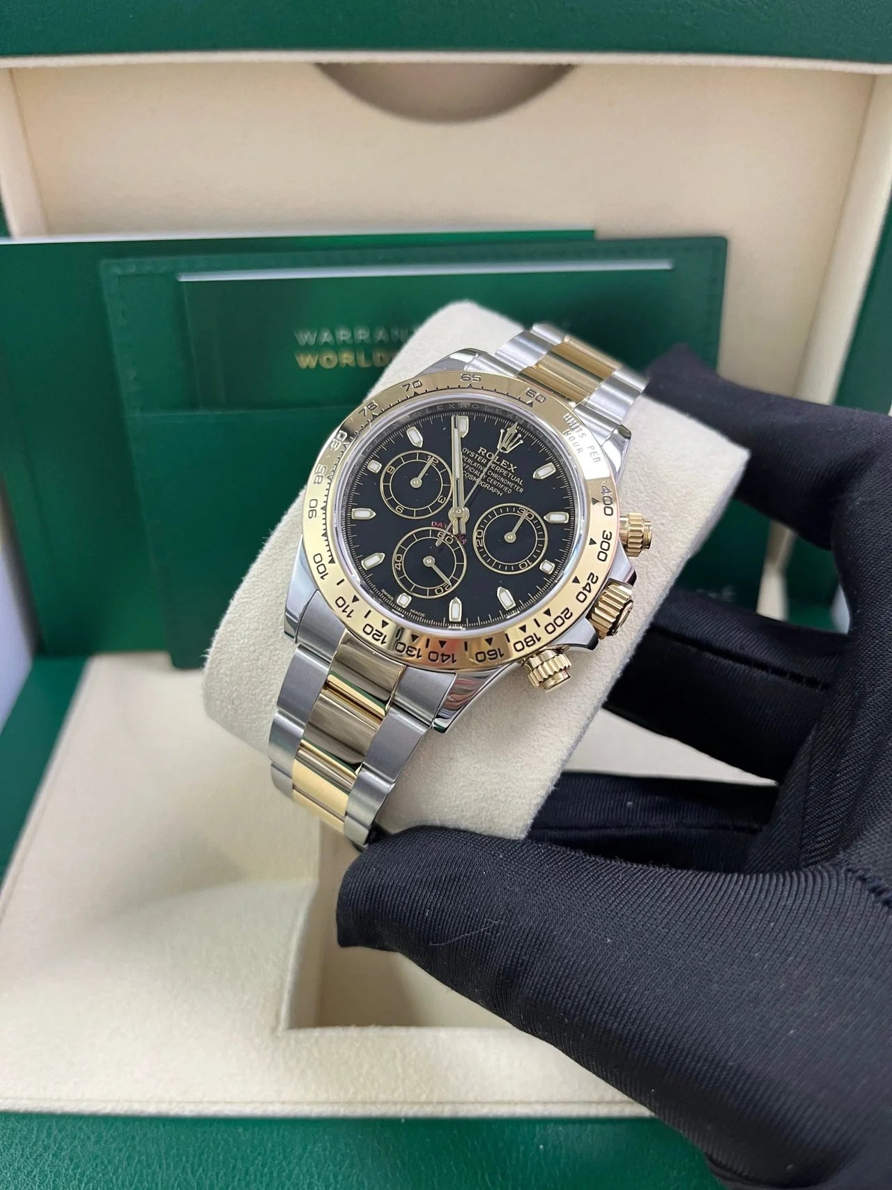 Daytona 40mm Acciaio e oro Nero