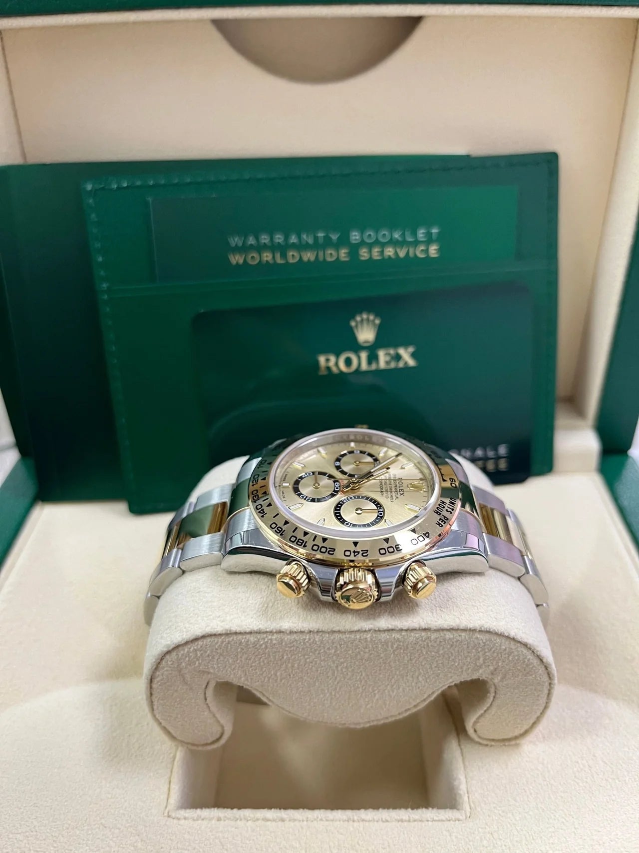 Daytona 40mm Acciaio oro quadrante oro