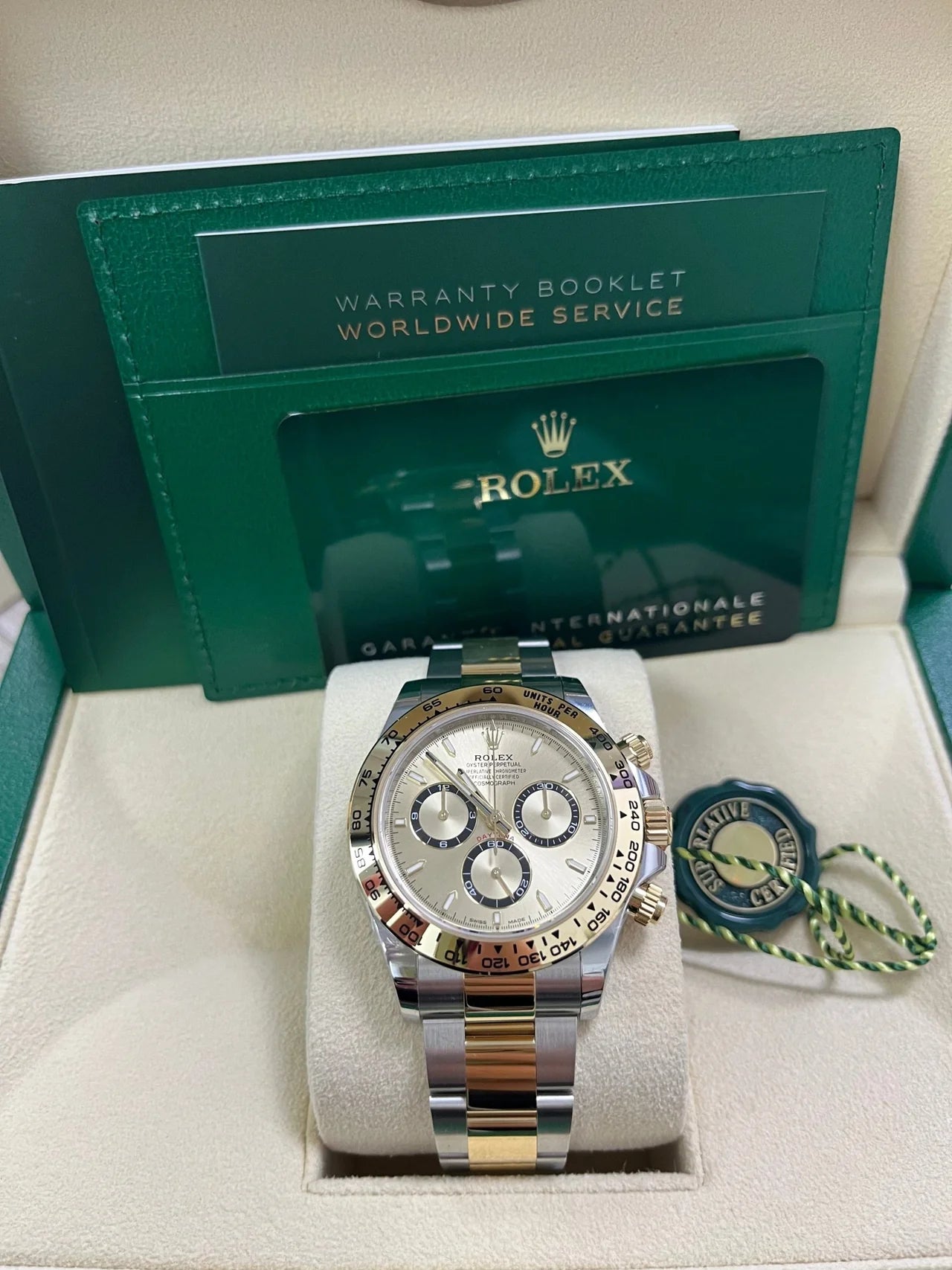 Daytona 40mm Acciaio oro quadrante oro