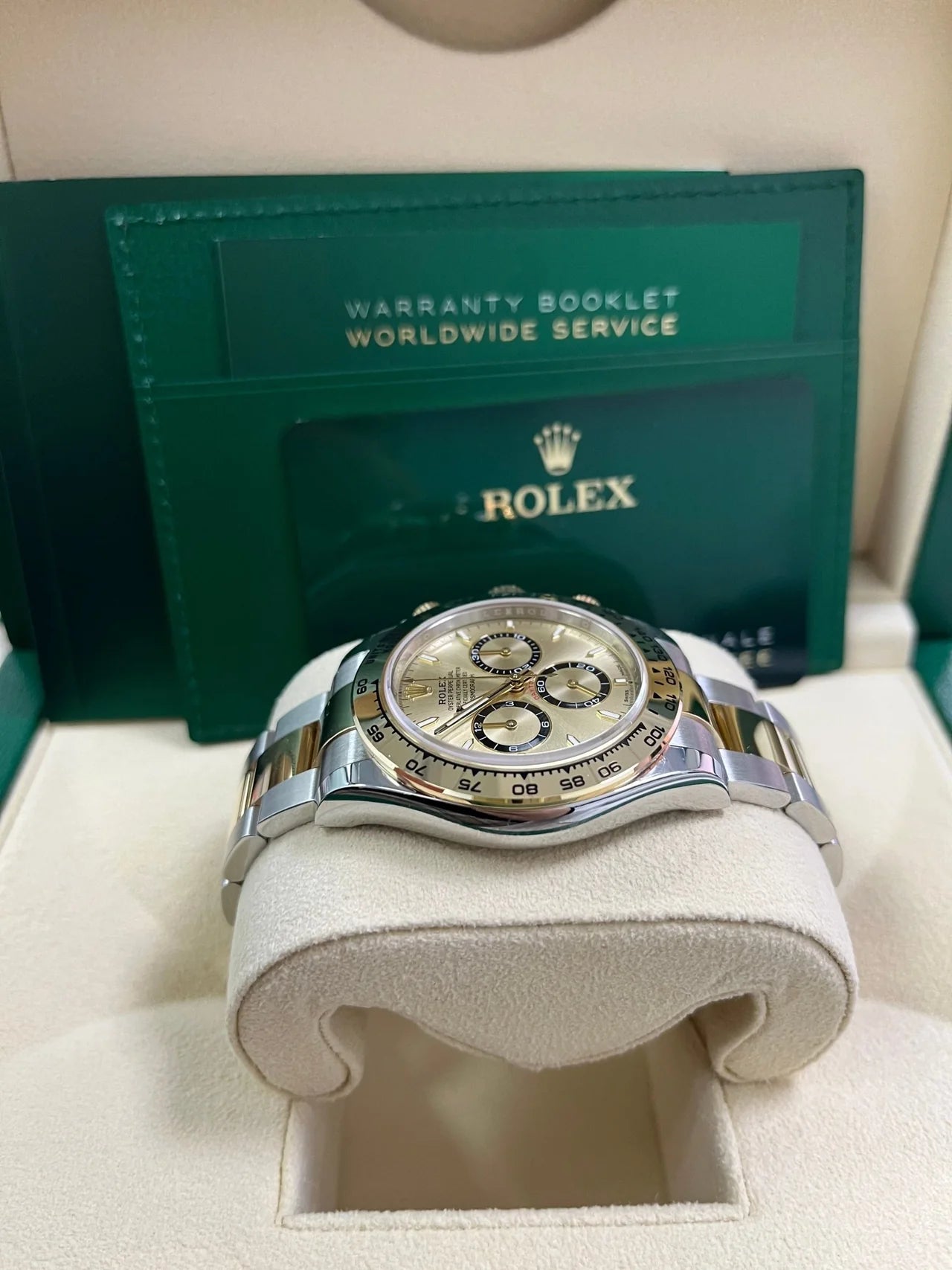 Daytona 40mm Acciaio oro quadrante oro